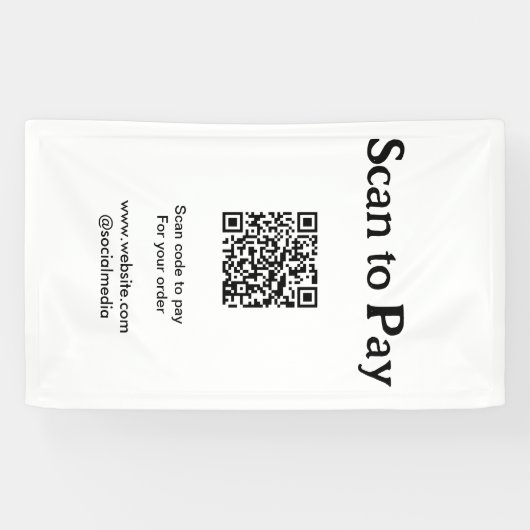 Banderoles Scanner pour payer la commande Code QR Ajouter un (Horizontal)