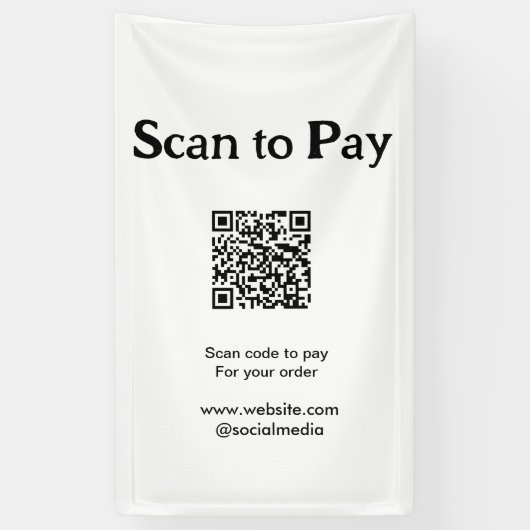 Banderoles Scanner pour payer la commande Code QR Ajouter un (Vertical)