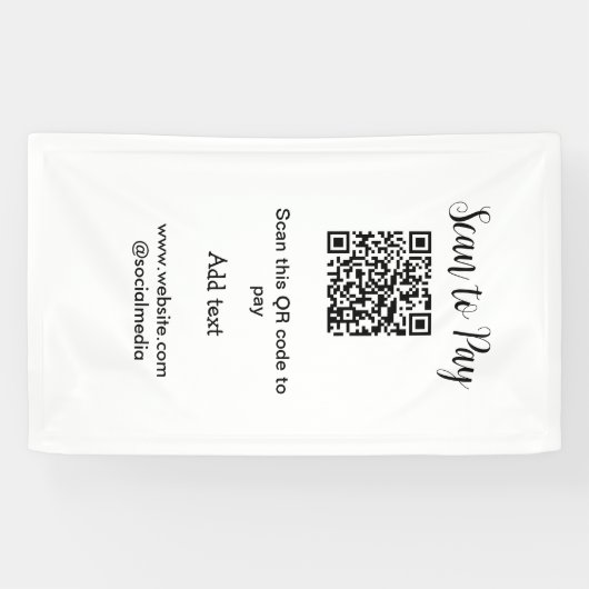Banderoles Scanner pour payer scanner le code QR ajouter les (Horizontal)