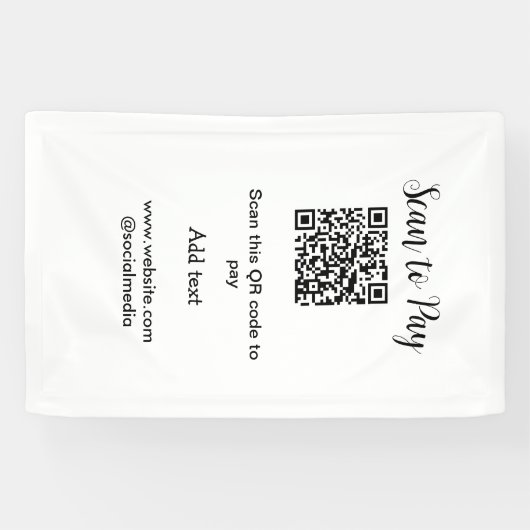 Banderoles Scanner pour payer scanner le code QR ajouter les  (Horizontal)