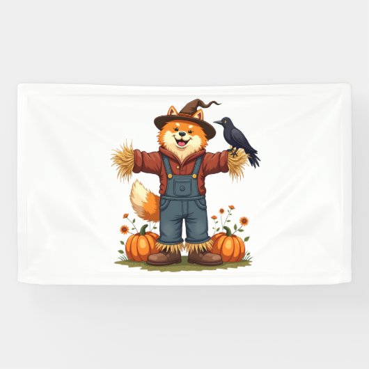 Banderoles Scarecrow Samoyé Dog (Horizontal)