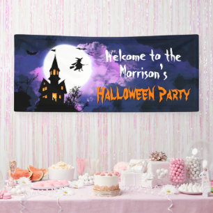 Banderoles Scary Haunted Château Volant Sorcière Halloween fê