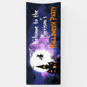 Banderoles Scary Haunted Château Volant Sorcière Halloween fê (Vertical)