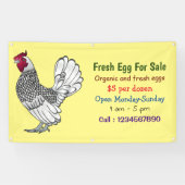 Banderoles Sceau de poulet Sebright signe d'oeuf frais à vend (Horizontal)