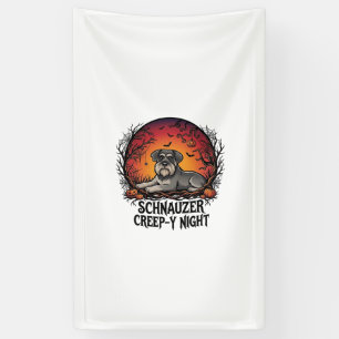 Banderoles Schnauzer Rampaud Nuit Halloween Citrouilles Chauv