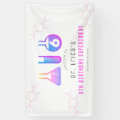 Banderoles Science Experiment Neon Rose Girl Birthday Welcome (Vertical)