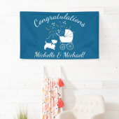 Banderoles Scotty Chien Baby shower Scottish Terrier Blue (En situation)
