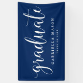 Banderoles Script blanc diplômé | Couleur Arrière - plan pers (Vertical)