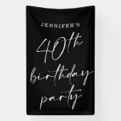 Banderoles Script chic moderne Quarantième anniversaire 40e f (Verticale)