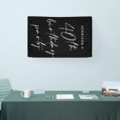 Banderoles Script chic moderne Quarantième anniversaire 40e f (Salon professionnel)