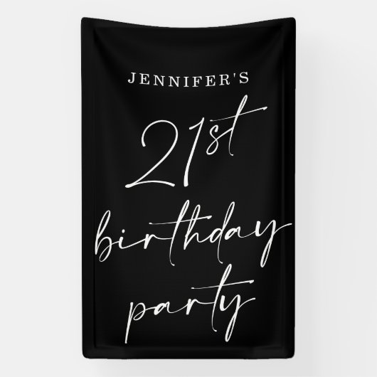 Banderoles Script chic moderne Vingt et un fête d'anniversair (Verticale)