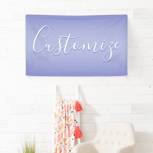 Banderoles Script cursif modifiable | Violet blanc et violet (En situation)
