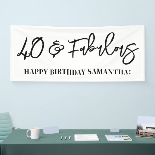 Banderoles Script de brosse moderne 40 et fabuleux (Salon professionnel)
