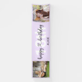 Banderoles Script de Coeur Photo Anniversaire Pastel Purple B (Verticale)