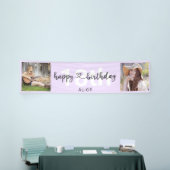 Banderoles Script de Coeur Photo Anniversaire Pastel Purple B (Salon professionnel)