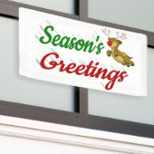 Banderoles Script de Noël de Flying Reindeer Joyeuses Fêtes (Bâtiment extérieur)