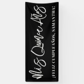 Banderoles Script de pinceau noir et blanc Mis Quince Años (Vertical)