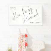 Banderoles Script élégant Hen Party Week-end Bienvenue (En situation)