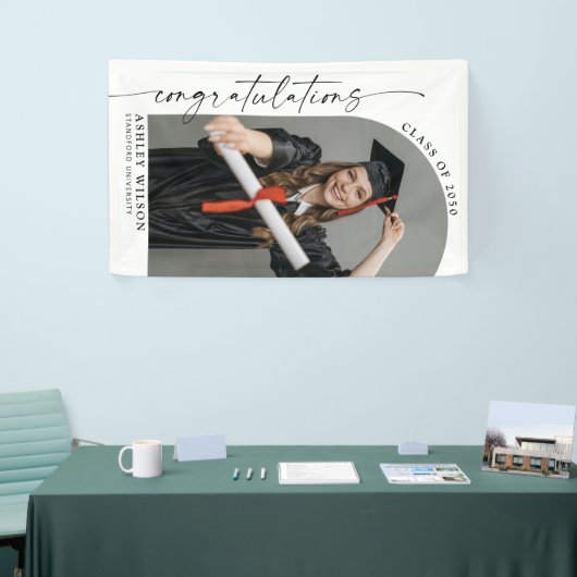 Banderoles Script élégant moderne 1 Photo Graduation vertical (Salon professionnel)
