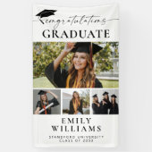 Banderoles Script élégant moderne 4 Photo Graduation vertical (Vertical)