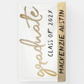 Banderoles Script Gold | Brosse classique avec année (Vertical)
