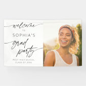 Banderoles Script minimal moderne Welcome Graduation Party (Horizontal)