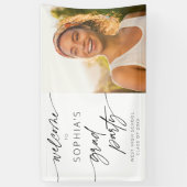 Banderoles Script minimal moderne Welcome Graduation Party (Vertical)