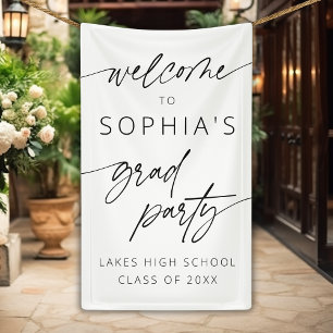 Banderoles Script minimal moderne Welcome Graduation Party