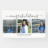 Banderoles Script minimaliste moderne 3 Photo Graduation Part (Horizontal)
