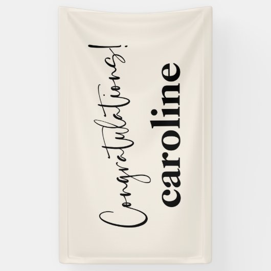 Banderoles Script minimaliste Personnalisé Félicitation ivoir (Vertical)