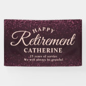 Banderoles Script moderne élégant Parties scintillant rose Re (Horizontal)