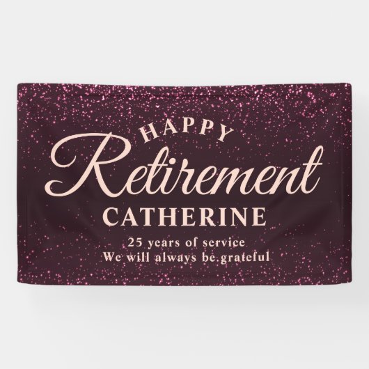 Banderoles Script moderne élégant Parties scintillant rose Re (Horizontal)