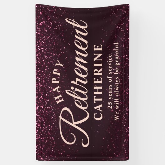Banderoles Script moderne élégant Parties scintillant rose Re (Vertical)