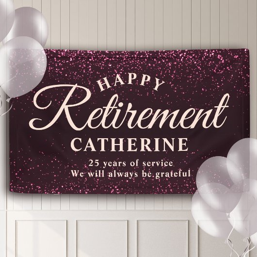 Banderoles Script moderne élégant Parties scintillant rose Re