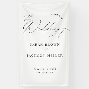 Banderoles Script moderne minimaliste Accueil Mariage simple