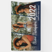 Banderoles Script moderne Photo Collage Marine Blue Graduatio (Vertical)