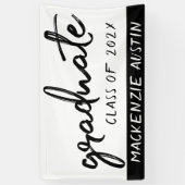 Banderoles Script noir diplômé | Classic Keepsaké avec année (Vertical)