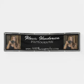 Banderoles Script noir et blanc Stand moderne tente (Horizontal)