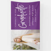 Banderoles Script Préparatoire Violet Photo Graduation (Vertical)