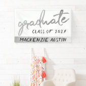 Banderoles Script Silver Gradué | Faux Metallic tendance (En situation)