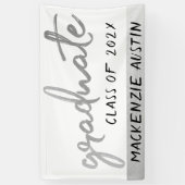 Banderoles Script Silver Gradué | Faux Metallic tendance (Vertical)