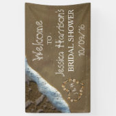 Banderoles Seashell Heart Beach Fête des mariées (Vertical)