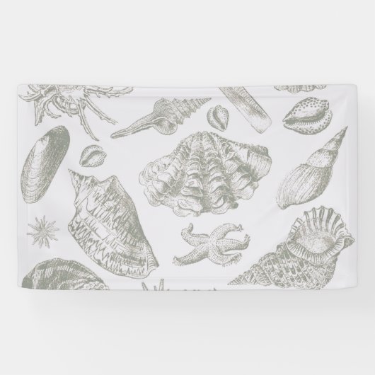 Banderoles Seashell Soft Antique Art Beach Shops (Horizontal)