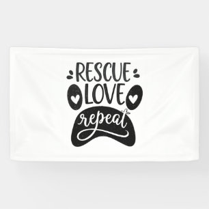 Banderoles Secourir l'amour Répéter le chien Paw Tee