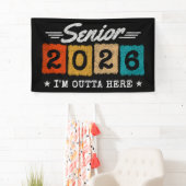 Banderoles Senior 2026 Retro Graduation Quote Multicolor (En situation)