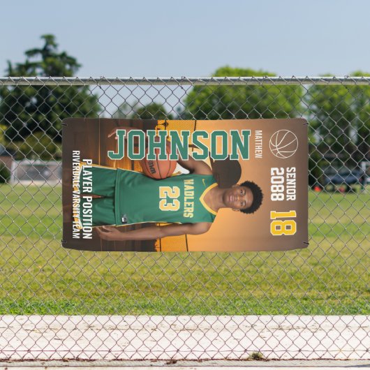 Banderoles Senior Basketball Custom Template Photo Sports (Insitu)