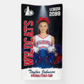Banderoles Senior Cheer Team Custom Sports Cheerleader Photo (Verticale)