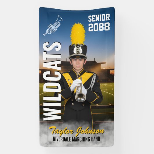 Banderoles Senior Marching Band Team Custom Sports Photo (Verticale)