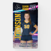 Banderoles Senior Volleyball Team Customized Portrait Photo (Verticale)