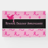 Banderoles Sensibilisation au cancer du sein avec    ruban ro (Horizontal)
